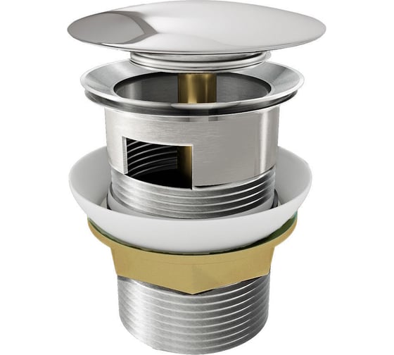 Изображение товара Донный клапан Teymi для раковины с переливом, хром T140105 ЦБ-00269185