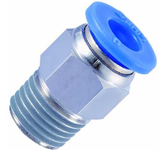 Изображение товара Фитинг цанговый прямой с наружной резьбой 1/4M для трубки диаметром 8 мм SHPI PC 08-R02