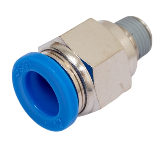 Изображение товара Фитинг цанговый прямой с наружной резьбой 1/8M для трубки диаметром 10 мм SHPI PC 10-R01