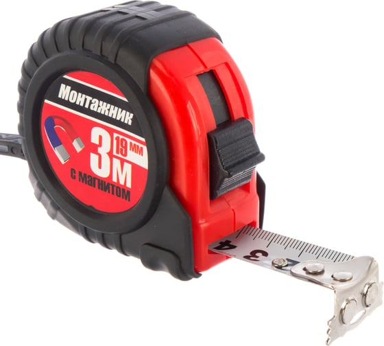 Изображение товара Рулетка с магнитом Монтажник 3 м х 19 мм 601319