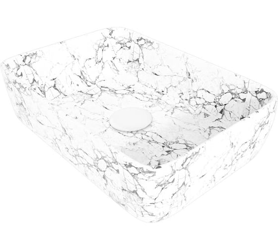 Изображение товара Накладная раковина Teymi Helmi 50 белый мрамор T50294 ЦБ-00269654