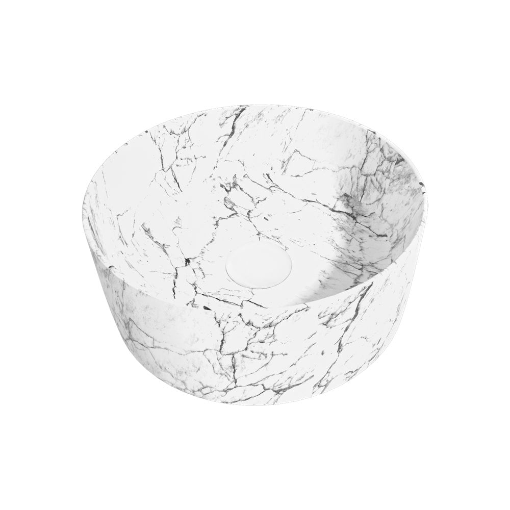 Изображение товара Накладная раковина Teymi Lina D41 белый мрамор современный дизайн