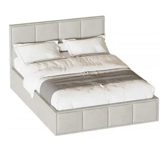 Изображение товара Кровать Мебельград Октавия 1400 лана бежевая, с ортопедическим основанием подъемным механизмом и бельевым ящиком 66218