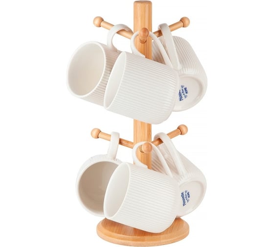 Изображение товара Набор кружек на подставке Naturel 6 шт, 280 мл 2633013