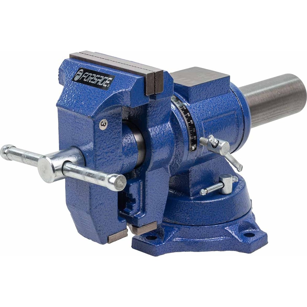 Изображение товара Стальные поворотные тиски Forsage с наковальней 4" (100 мм) F-6540204DT для слесарных работ