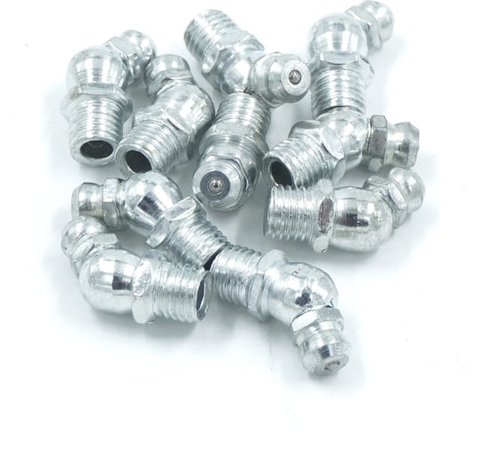 Изображение товара Пресс-масленка (тавотница) угловая Harrison 45гр. М8 оцинкованная сталь (упак. 10 шт) TPS-TVT45M8ZN (10)