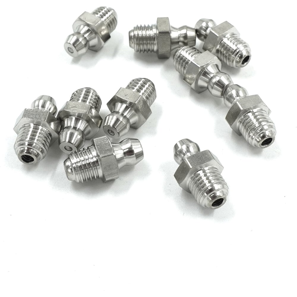 Изображение товара Пресс-масленка прямая Harrison M8 из нержавеющей стали комплект 10 шт