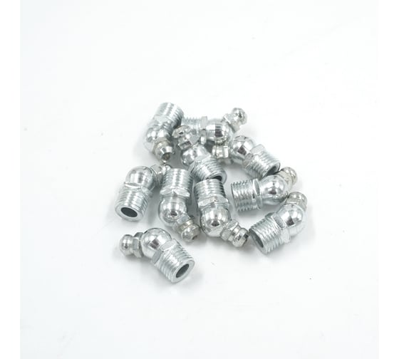 Изображение товара Пресс-масленка (тавотница) угловая Harrison 45гр. М10 оцинкованная сталь (упак. 10 шт) TPS-TVT45M10ZN (10)