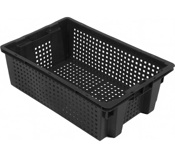 Изображение товара Ящик овощной Rainberg 600x200x400 мм черный 1.9 кг штабелируемый 6173
