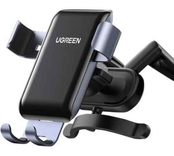 Изображение товара Подставка-держатель Ugreen LP274 (30401) Gravity Phone Holder for Round Air Vent для круглых вентиляционных решеток авто. Цвет: серый 30401_