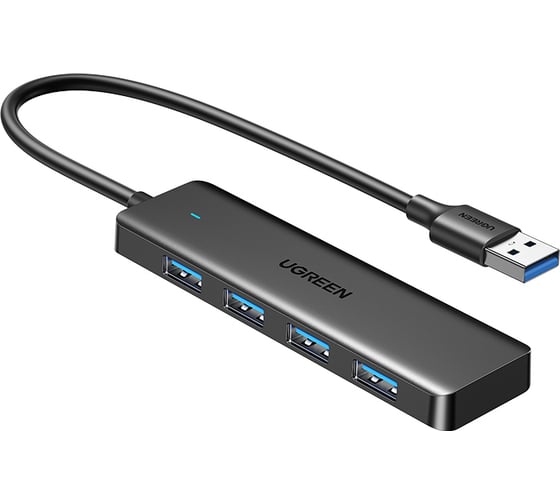 Изображение товара Хаб Ugreen CM219 (25851) 4-Port USB 3.0 Hub с портом питания USB-C. Цвет: черный 25851_