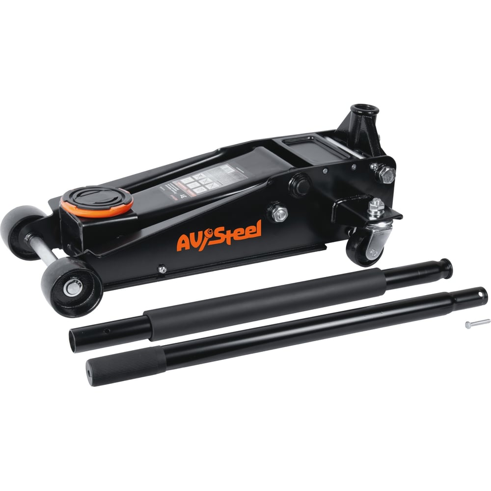 Изображение товара Домкрат гидравлический подкатной AV Steel 3т 133-465мм с двумя штоками