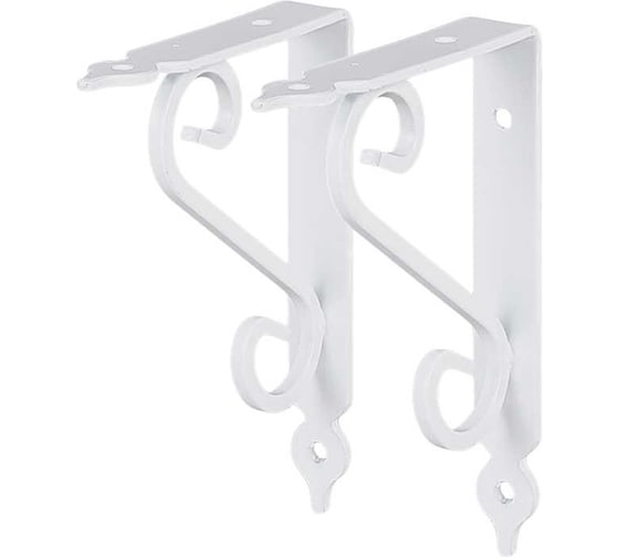 Изображение товара Кронштейны для полки Larvij Мадрид, 2 шт., 11x14,5 cм, нагрузка до 16 кг, цвет белый L7635WHх2