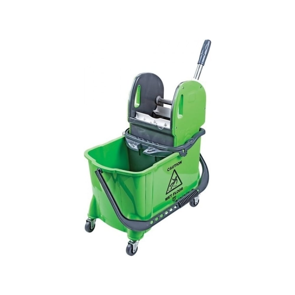 Изображение товара Ведро с вертикальным отжимом Uctem-Plas 24л пластиковое с колесиками зеленое арт HTS731G