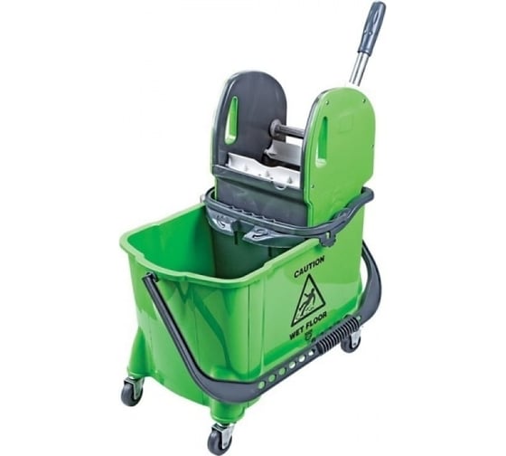 Изображение товара Ведро с вертикальным отжимом на колесах Uctem-Plas 24л пластиковое зеленое арт. HTS731G 29270