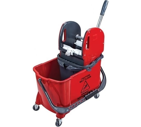 Изображение товара Ведро с вертикальным отжимом на колесах Uctem-Plas 24 л, пластиковое красное 29268