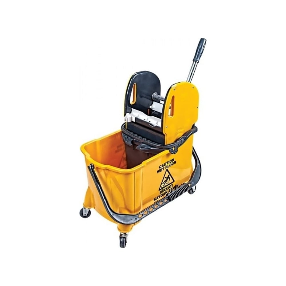 Изображение товара Ведро с вертикальным отжимом на колесах 24 л Uctem-Plas желтое