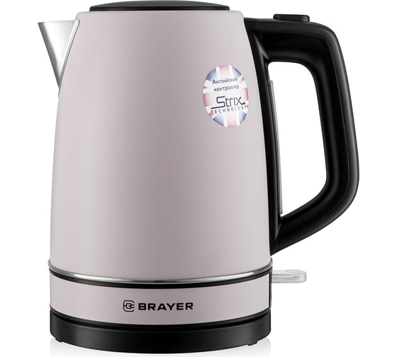 Изображение товара Электрический чайник BRAYER 1082BR VNQ by STRIX 2200 Вт, 1.7 л, стальной корпус, автоотключение BR1082