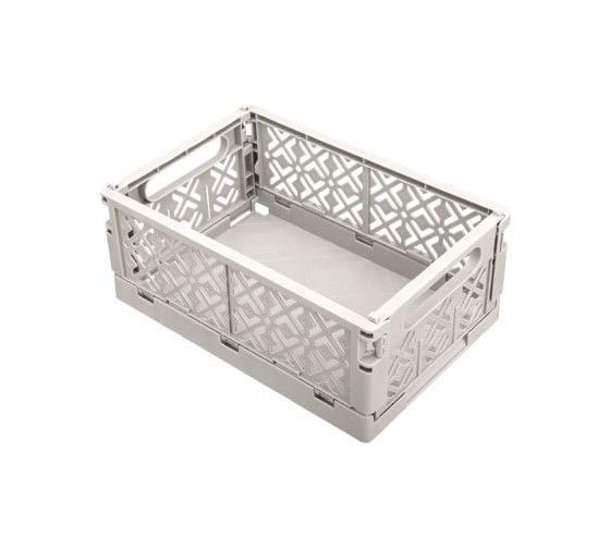 Изображение товара Складной ящик Econova Stocky М 249x167x103 мм, 3.4 л, светло-бежевый 434297434