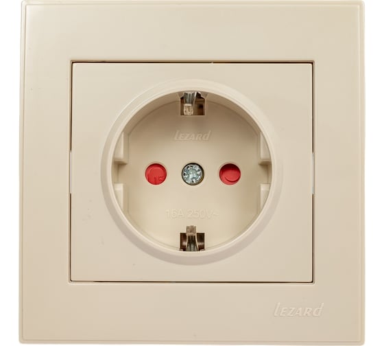 Изображение товара Розетка LEZARD RAIN с защитой от детей, керамика, крем 703-0303-124