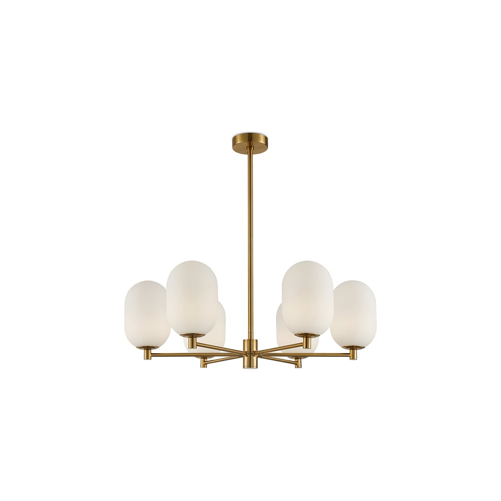 Изображение товара Подвесной светильник Freya Sharlot в латунь с 6 плафонами