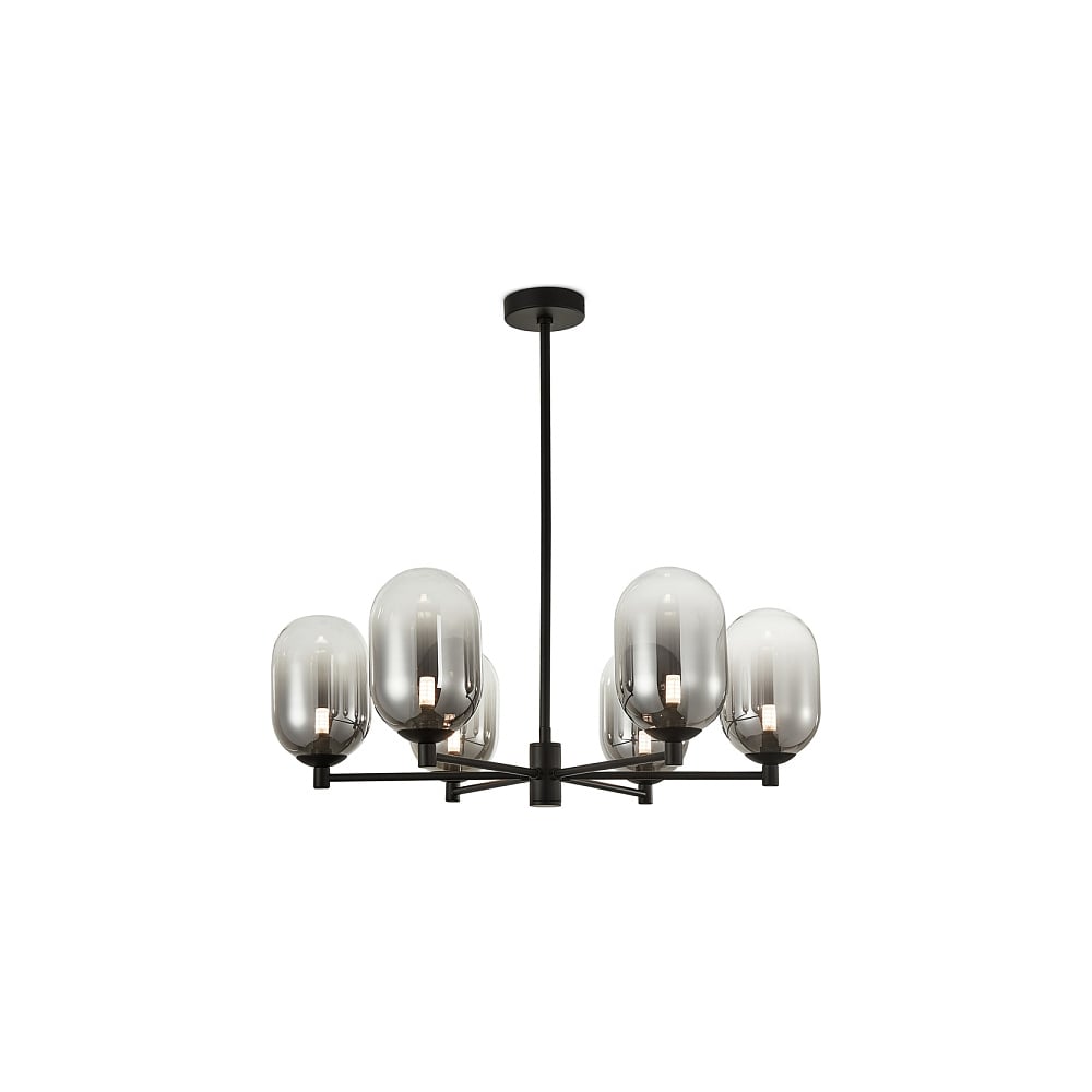 Изображение товара Подвесной светильник Freya Tesse матовый черный металл 6 ламп FR1011PL-06B