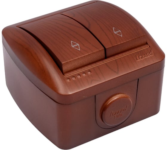 Изображение товара Двойной проходной выключатель Lezard NATA вишня 710-0600-106