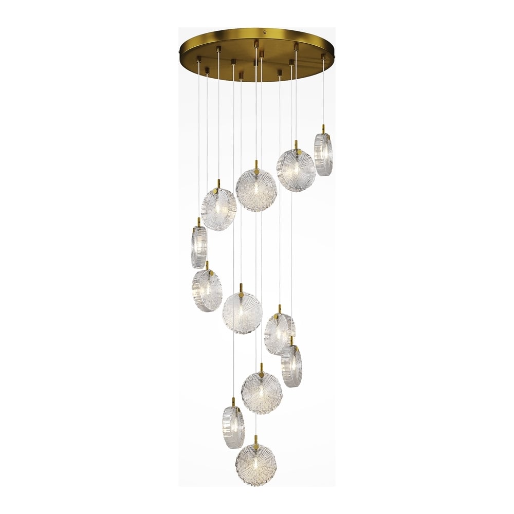 Изображение товара Подвесной светильник MAYTONI Frozen 12 ламп латунь стекло модерн