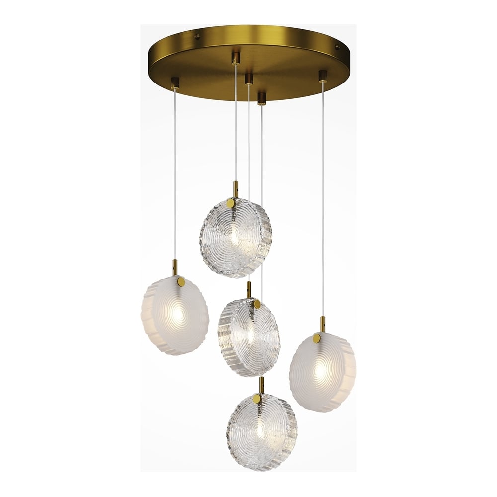 Изображение товара Подвесной светильник MAYTONI Frozen, латунь, 5 ламп, 140 Вт