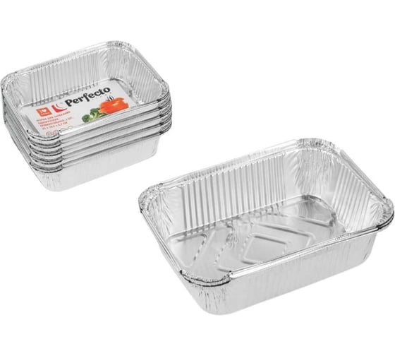 Изображение товара Форма для запекания PERFECTO LINEA алюминиевая, одноразовая, прямоугольная, 3 шт., 5 упаковок, 25x18.5x6.7 см, 45-325197К