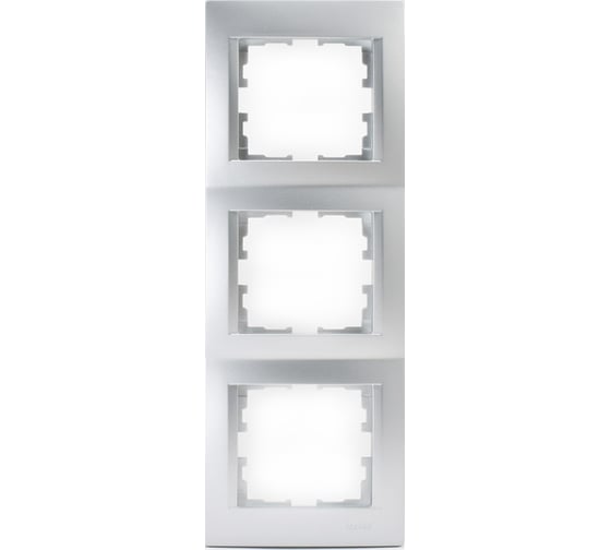 Изображение товара 3-ая вертикальная рамка Lezard KARINA без вставок, матовое серебро 707-4300-153