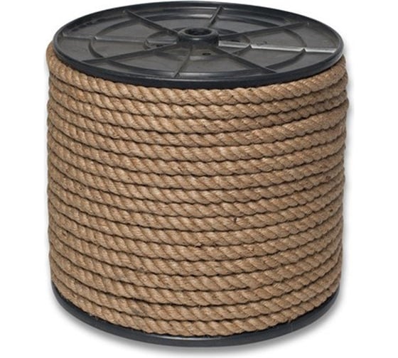 Изображение товара Веревка джутовая Сибшнур диаметр 8 мм 200 м на катушке 10046
