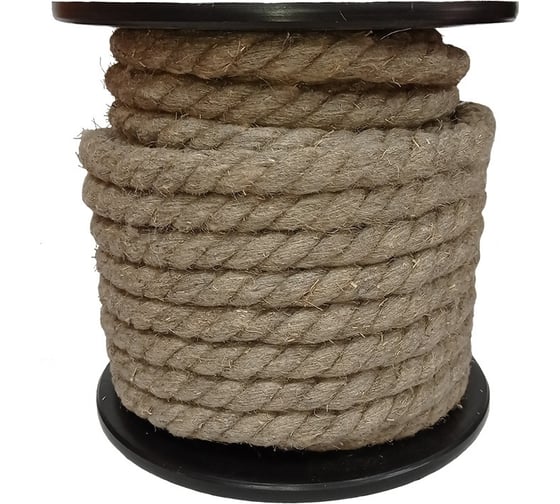 Изображение товара Веревка льнопеньковая Сибшнур диаметр 16 мм 50 м на катушке 10329