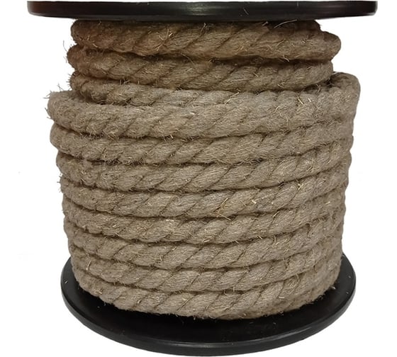 Изображение товара Веревка льнопеньковая Сибшнур диаметр 19 мм 40 м на катушке 10330