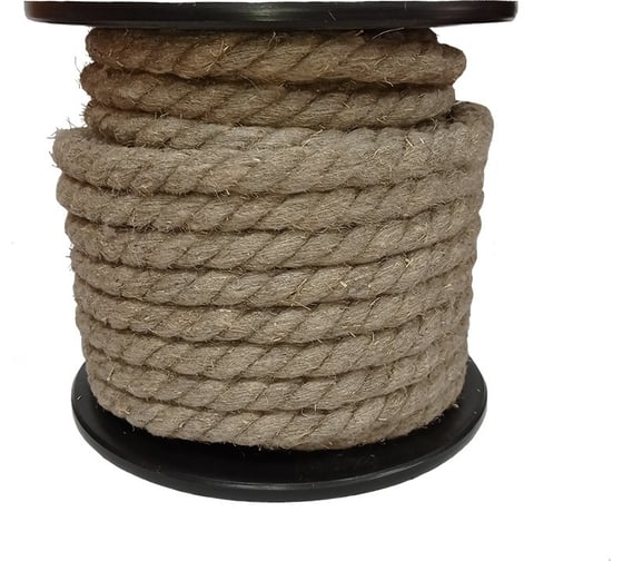 Изображение товара Веревка льнопеньковая Сибшнур диаметр 22 мм 30 м на катушке 10331