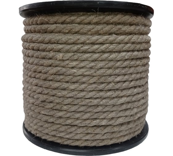 Изображение товара Веревка льнопеньковая Сибшнур диаметр 14 мм 100 м на катушке 10328
