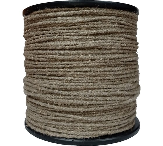 Изображение товара Веревка льнопеньковая Сибшнур диаметр 8 мм 350 м на катушке 10325