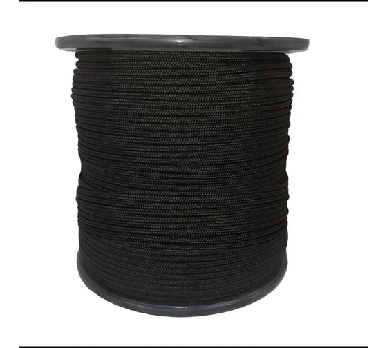 Изображение товара Шнур бытовой Сибшнур диаметр 6 мм 450 м черный на катушке 20833