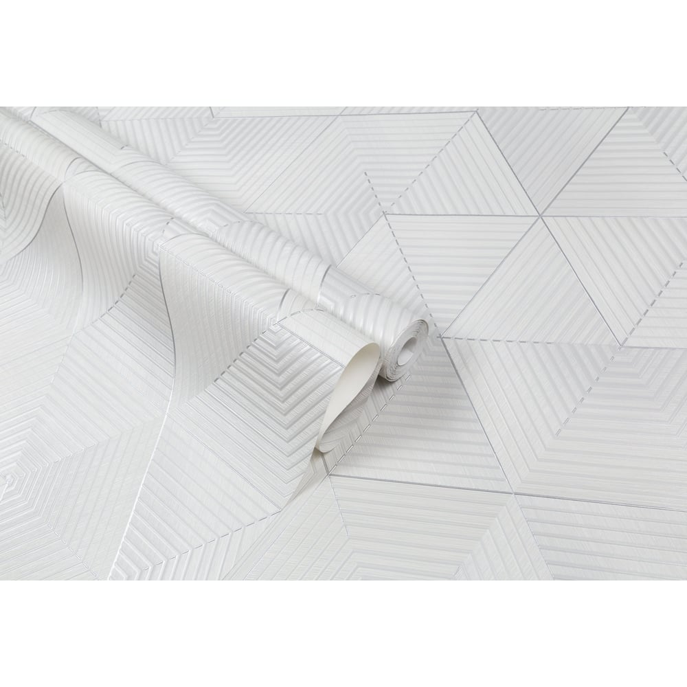 Изображение товара Обои Palitra Home Wood Line HC72259-11, винил, 10 м, светло-серые, 3D-геометрия