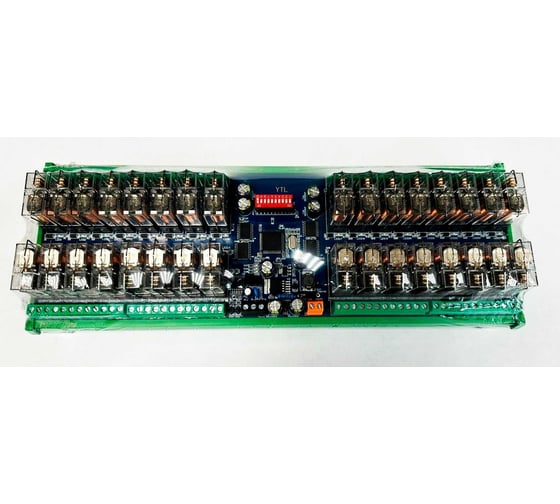Изображение товара Релейный модуль FOSHAN QINGJUN ELECTRONICS 32 канала, управление по RS485 протокол Modbus-RTU 32-Channel RS485 Relay Module