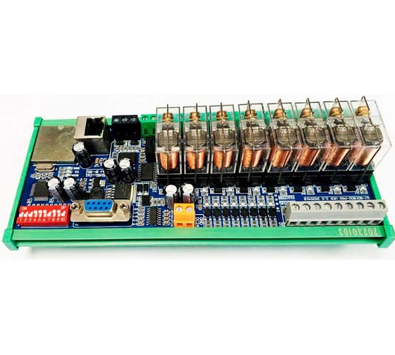 Изображение товара Релейный модуль FOSHAN QINGJUN ELECTRONICS 8 канала, управление по RS485 протокол Modbus-RTU 8-Channel RS485 Relay Module