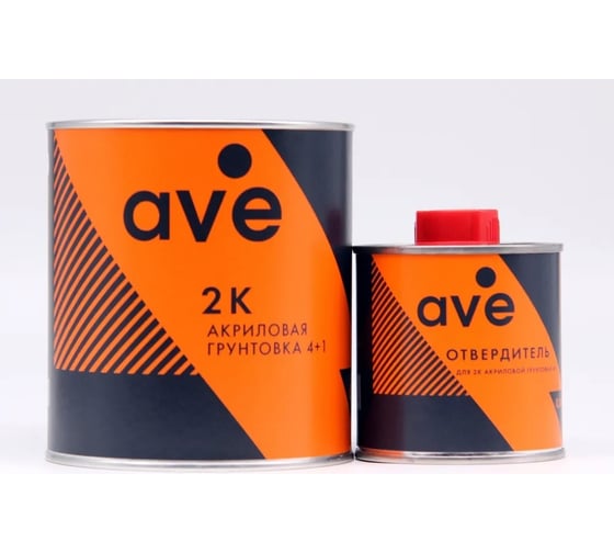 Изображение товара Акриловая белая грунтовка AVE 2К 4+1 0,8 л + отвердитель 0,2 л (к-т) 1120511