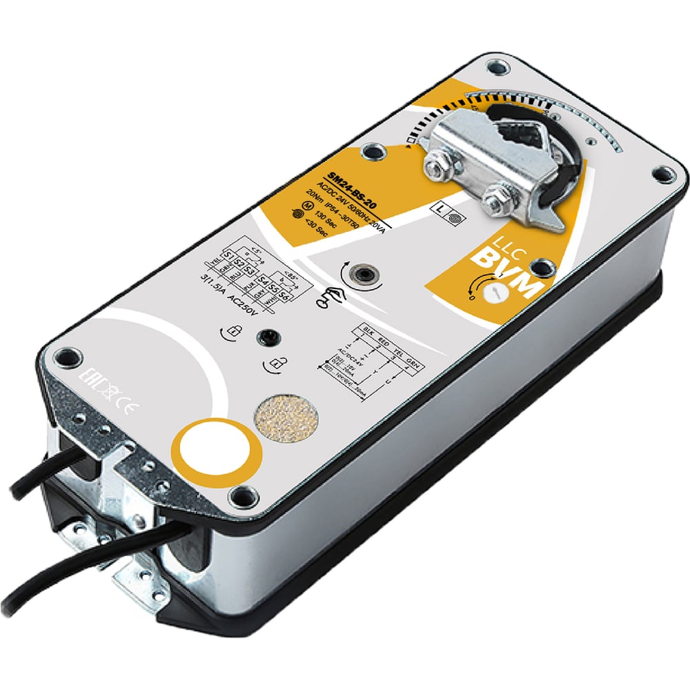 Изображение товара Электропривод для воздушных клапанов BVM SM24-BS-20, IP54, 24 В, 20 Нм