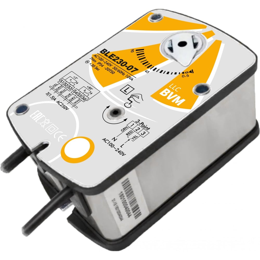 Изображение товара Электропривод для дымовых клапанов BVM BLE230-07 230В, IP54, 0.7 м² заслонка