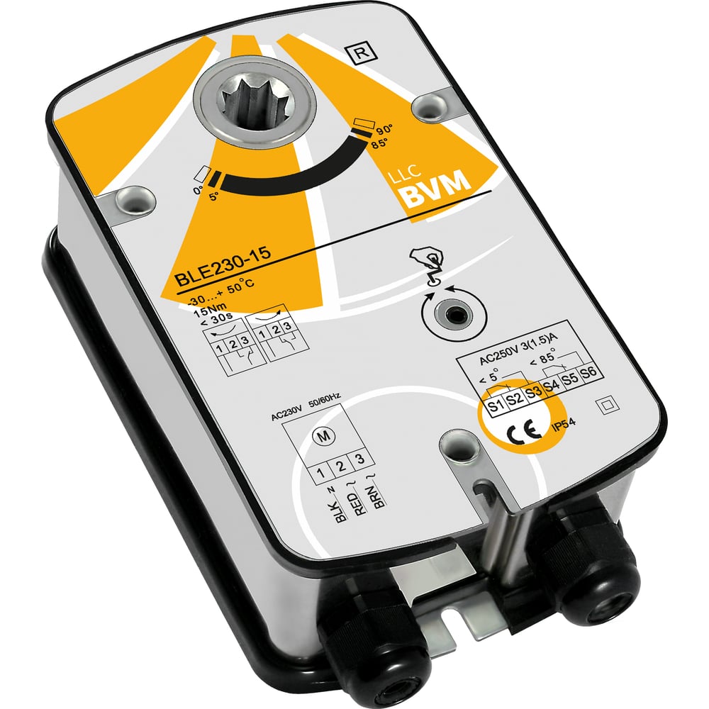 Изображение товара Электропривод для дымовых клапанов BVM BLE230-15 230 В, угол 90°, IP54
