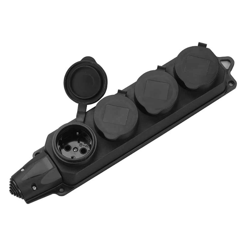 Изображение товара Розеточная колодка General Lighting Systems GSB-16-4-G-IP44 (16 А, 4 места, с/з, IP44, черная, каучук) 470029 Изображение товара Розеточная колодка General Lighting Systems GSB-16-4-G-IP44 (16 А, 4 места, с/з, IP44, черная, каучук) 470029