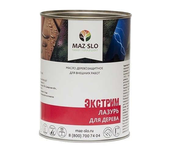 Изображение товара Лазурь для дерева MAZ-SLO Экстрим цвет Мох 0.35 л 8069252
