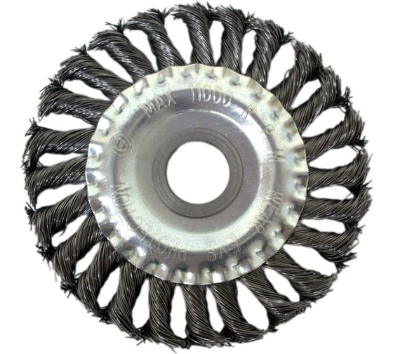 Изображение товара Щетка плоская, крученая проволока, 125 мм для УШМ TOOLAS 00000002789