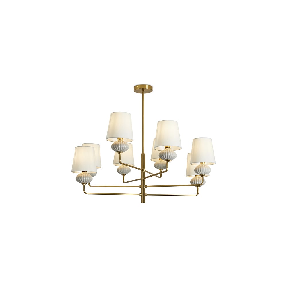 Изображение товара Подвесной светильник Freya Ceramics латунь металл 89 см 8 ламп