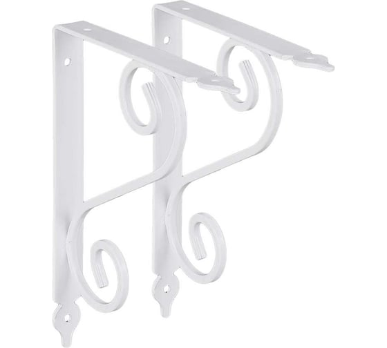 Изображение товара Кронштейны Larvij уголки для полки 2 шт. Мадрид 19,5x24 см, нагрузка до 20 кг, цвет белый L7637WHх2